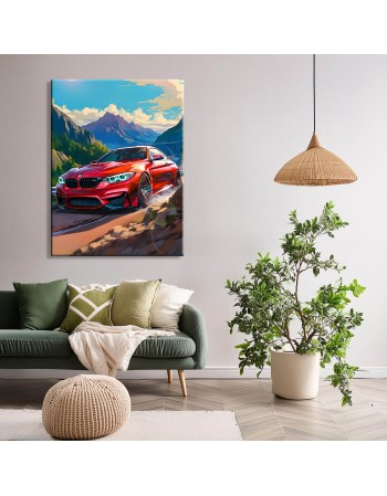 Obraz na płótnie BMW grafika fotoobraz