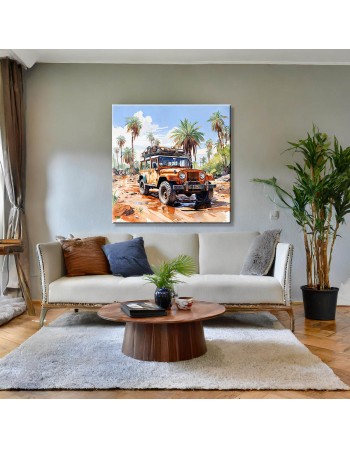 Obraz na płótnie Jeep w terenie grafika fotoobraz
