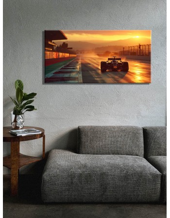 Obraz na płótnie Pustynny tor wyścigowy o zachodzie słońca fotoobraz