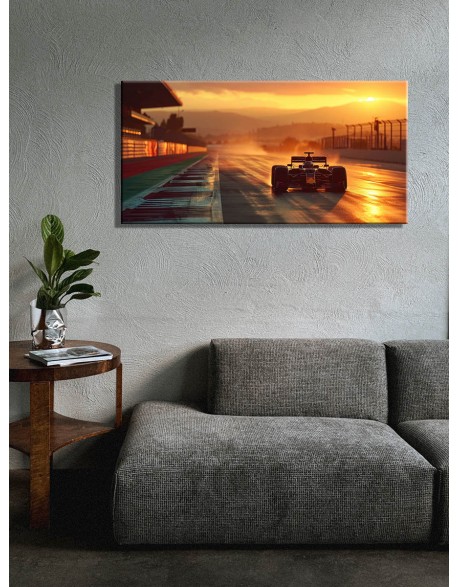 Obraz na płótnie Pustynny tor wyścigowy o zachodzie słońca fotoobraz