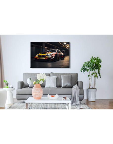 Obraz na płótnie Sportowy samochód w garażu fotoobraz