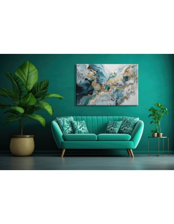 Obraz na płótnie Niebiesko złoty kamień fotoobraz