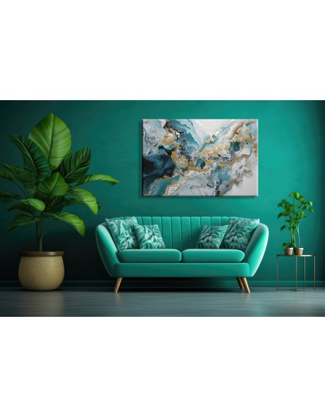 Obraz na płótnie Niebiesko złoty kamień fotoobraz