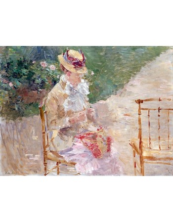 Reprodukcje obrazów Young Woman Knitting - Berthe Morisot
