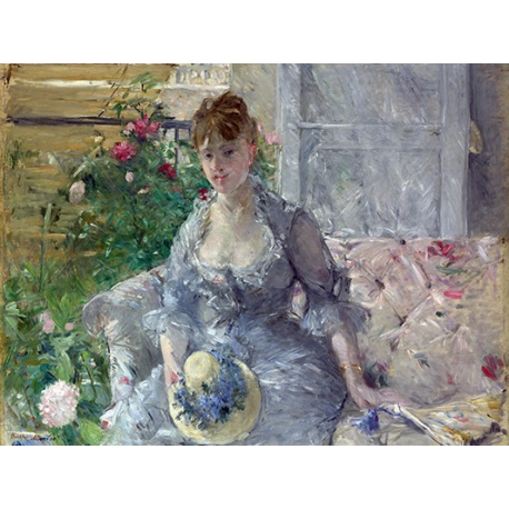 Young Woman Seated on a Sofa