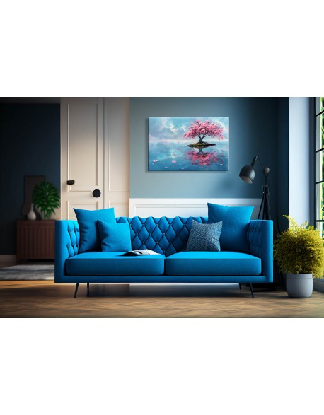 Obraz na płótnie Samotne drzewo na jeziorze fotoobraz