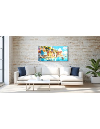 Obraz na płótnie Port w miasteczku fotoobraz