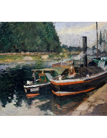 Reprodukcje obrazów Barges at Pontoise - Camille Pissarro