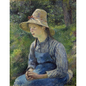 Reprodukcje obrazów Peasant Girl with a Straw Hat - Camille Pissarro