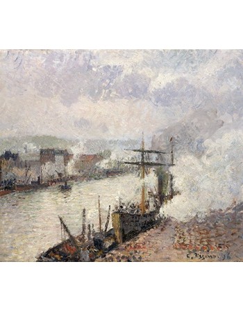 Reprodukcje obrazów Steamboats in the Port of Rouen - Camille Pissarro