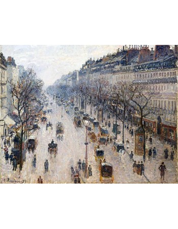 Reprodukcje obrazów The Boulevard Montmartre on a Winter Morning - Camille Pissarro