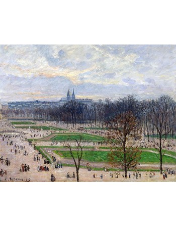 Reprodukcje obrazów The Garden of the Tuileries on a Winter Afternoon - Camille Pissarro